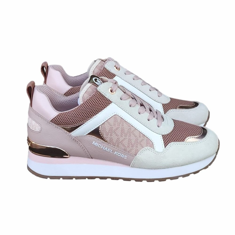 đ¤ŠNEW 10 Women's Shoes Michael Kors Wilma Trainer Sneakers Soft Pink Suede FT22F - Picture 12 of 12